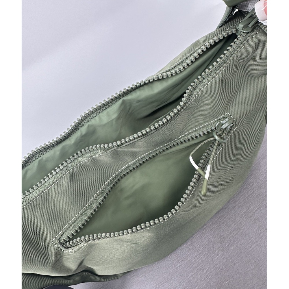 Fabletics The Sling Bag Adjustable Utility Green Zipper New 12X7 - Picture 12 of 15